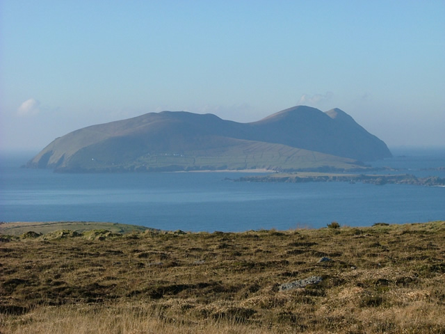 The Great Blasket Island seen from Slea Head on the Dingle Way.