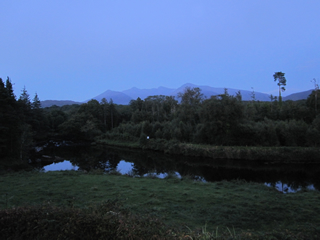 The Magillycuddy Reeks on an autumn evening as seen from Glencar